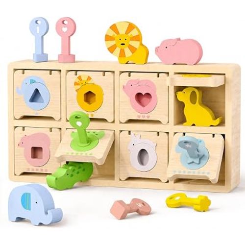 Montessori Toys for 2 Year Old|Wood Lock and Key Toddler Learning Toys