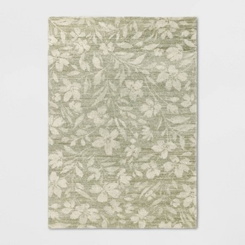 7'x10' Botanical Flatweave Area Rug Green - Threshold™