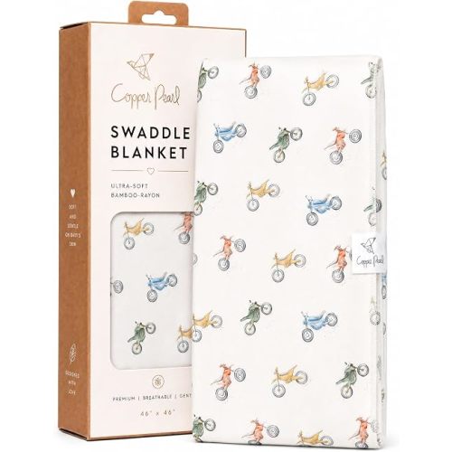 Copper Pearl Swaddle Blankets for Newborns | Soft Stretchy Receiving Blankets for Boys and Girls | Large 46 x 46 Inch Baby Blankets | Lightweight and Breathable Swaddles | Ryder