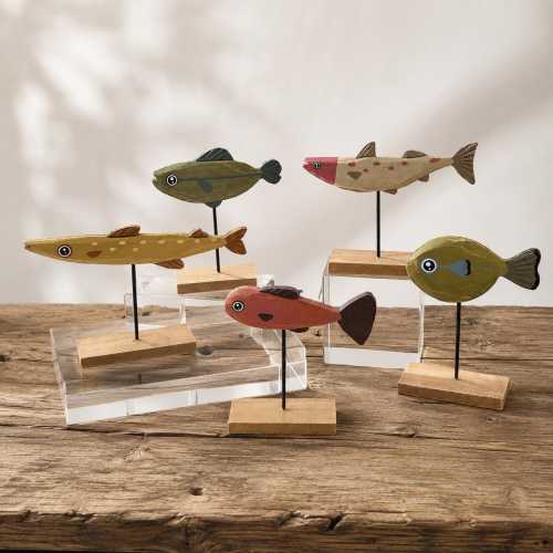 Wooden Fish Figurine | Back to School Teacher Gift | Hand-Carved Fish | Coastal Nautical Decor | Kids Room Decor | Fishing Lover Gift