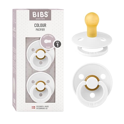 Bibs Pacifiers Color Collection, Set of 2 BPA-Free Latex Pacifiers Made in Europe, Round Nipple Baby Pacifier.