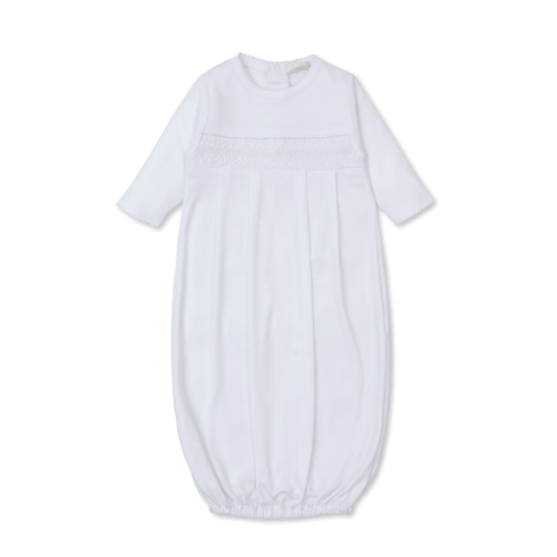Kissy Kissy Hand Smocked CLB Charmed White Sack Gown Newborn Size