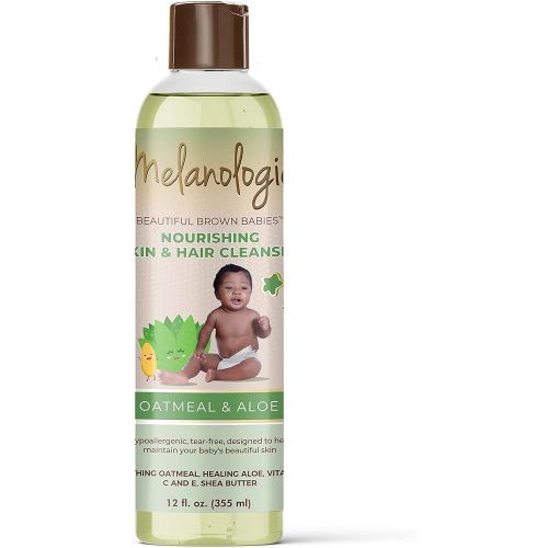 Beautiful Brown Babies Nourishing Gentle Baby Skin and Hair Cleanser, Sulfate-, Paraben-, Phthalate- & Dye-Free, Hypoallergenic, Oatmeal & Aloe 12 oz