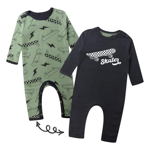 HonestBaby unisex-baby Reversible Coverall Organic Cotton for Baby Boys, Girls