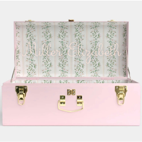 Petite Trunk - Pink - Darling Dogwood / Embroidery