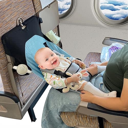 Baby Airplane Bed, Baby Travel Essentials for Flying, Portable Plane Seat Foot Rest Extender Must Haves for Infants Under 8 Months