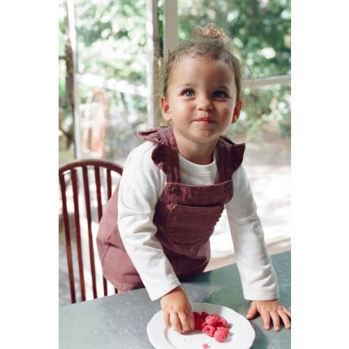 TWILL PINAFORE AND BLOOMER SET - Burgundy | ZARA United States