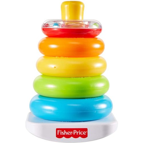 Fisher-Price Rock-a-Stack, Bat-at Ring-Stacking Toy for Infants Ages 6 Months and Older - Plastic