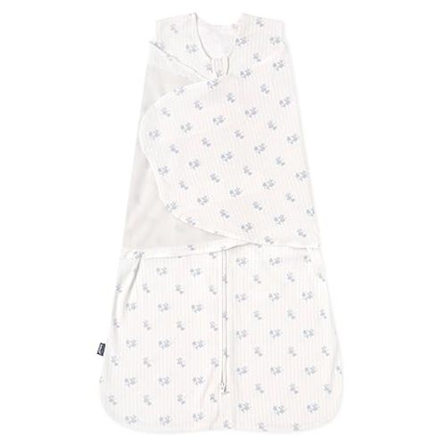 HALO 100% Cotton Sleepsack Swaddle, 3-Way Adjustable Wearable Blanket, TOG 1.5, Floral Vintage Stripe, Newborn, 0-3 Months
