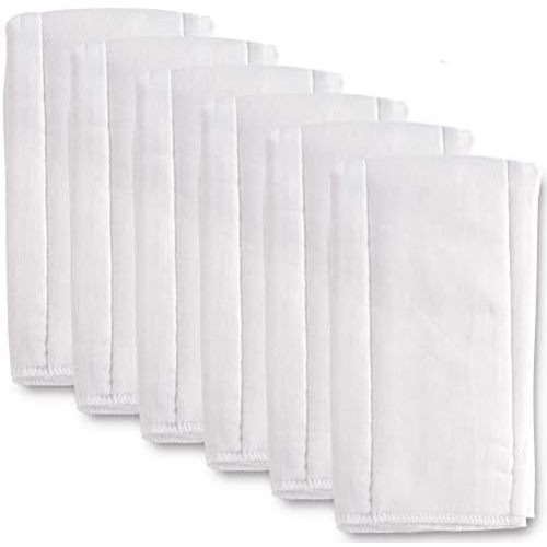 6 Ply Cloth Diapers Burp Cloth, Fasoar Thick Washable Absorbent Cotton Diaper for Babies and Toddlers Multi-Use 6/10/12 Count