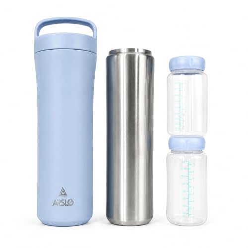 Breastmilk Cooler, Portable Breast Milk Cooler Bottle for Travel | 600ml stainless inner tank with two 11oz PP bottles for work, daycare and commutes Bullet Points