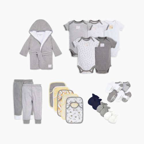 Burt's Bees Baby Ultimate Baby Essentials Bundle - Heather Gray, 0-3 Months