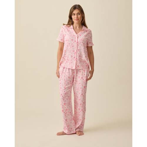 Cotton Bamboo Pajama Set | Pink Toile - Kindred Bravely