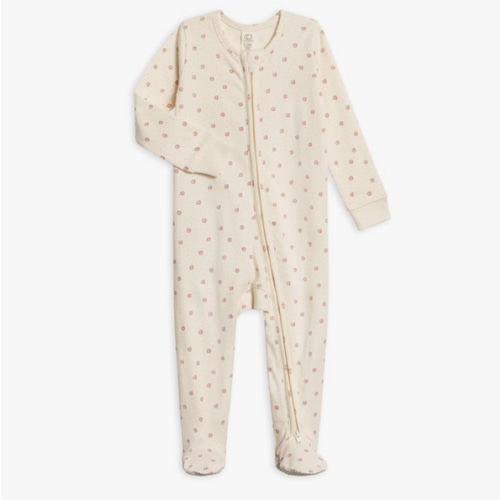 Colored Organics Baby Zip-Up Footed Sleeper with 2-Way Zipper - Newborn Organic Cotton Pajamas