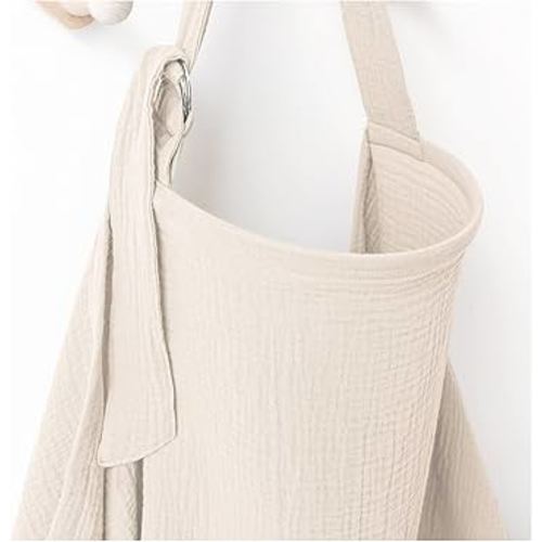 Qunlions life Muslin Nursing Covers for Breastfeeding, Privacy Breast Feeding Cover with Arch Neckline for Mom and Baby, Breathable 100% Cotton Nursing Apron Multi-use Stroller Cover (Ivory) : Amazon.com.au: Baby