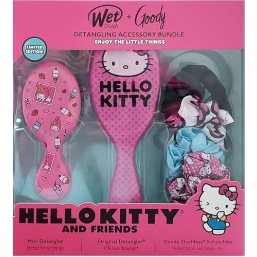 Wet Brush + Goody Detangling Accessory Bundle Hello Kitty And Friends Scrunchies Set Kit (1632833), 1.0 Ounce