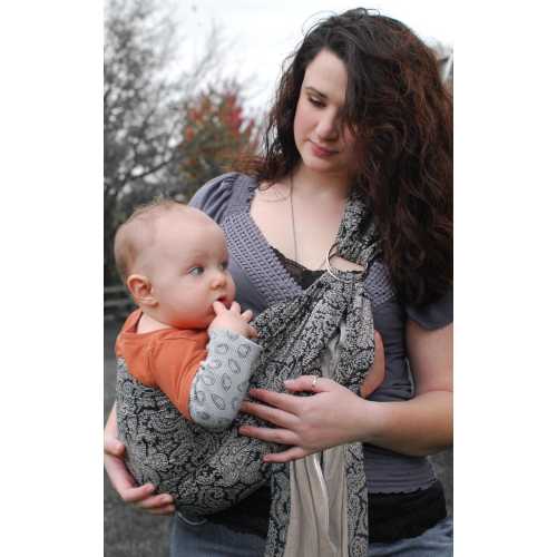 Ring Sling Baby Carrier, 100% Cotton, CPSIA compliant ,Fish Tail, Lite-on-Shoulder™ by RosyBaby© , Ergonomic, Adjustable