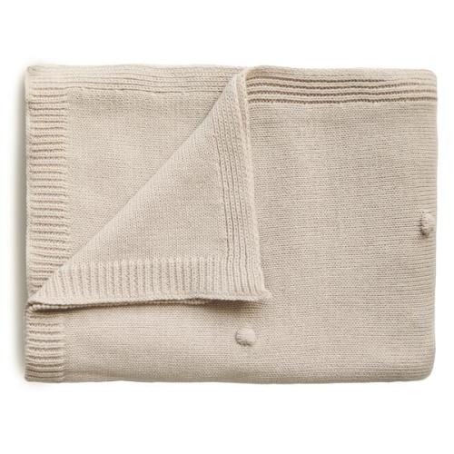 Knitted Textured Dots Baby Blanket (Off White Melange) – Mushie