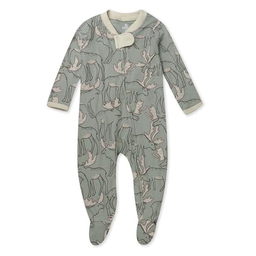 HonestBaby Baby Holiday Sleep & Play Footed One-Piece Pajama Sleeper 100% Organic Cotton