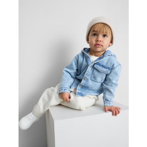 0-36mths | T-Shirt, Pants and Hooded Denim Jacket Set