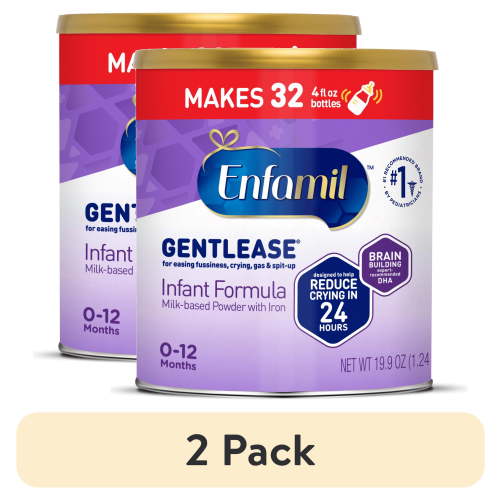 (2 pack) Enfamil Gentlease Baby Formula, for easing Fussiness, Gas, Crying and Spit-up, 19.9 Oz Can