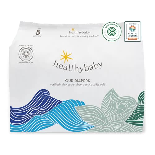 Our Diapers | The First EWG Verified & Microbiome-Friendly Diaper | 12-Hour Leak Protection | Made with Organic Cotton & Plant-Derived Materials | Totally Chlorine Free | Size 5 (27-35 lbs) 30 Count