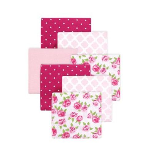 Luvable Friends Hudson Baby Flannel Receiving Blankets 7pk, Blushing Rose