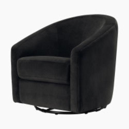 babyletto Madison Swivel Glider in Black Velvet, Greenguard Gold and CertiPUR-US Certified, 61.6 lb