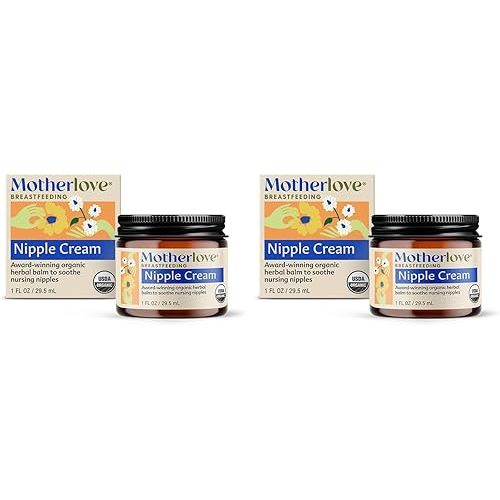 Motherlove Nipple Cream (1 oz) Organic Lanolin-Free Nipple Cream for Breastfeeding—Benefits Nursing & Pumping Moms (Pack of 2)