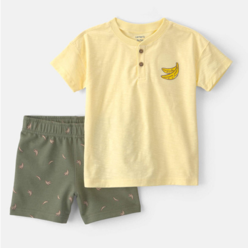 Toddler Boy 2-Piece Banana Top & Short Set - Yellow/Green | Carter's