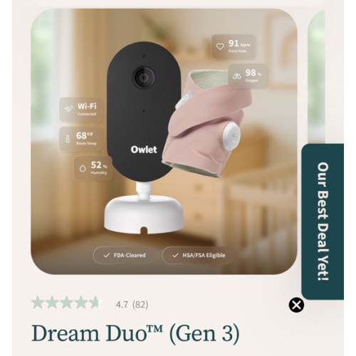 Owlet Dream Duo – FDA-Cleared, All-In-One Smart Baby Monitoring System – Owlet US