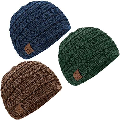 3-Pack Baby Beanies for Boys, Girls - Stretchy Knit Baby Hats, Cute Newborn & Toddler Winter Hat, Soft & Warm Infant Beanie 6-36 Months (Icelandic, M)
