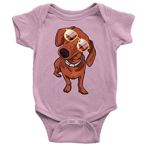 Migsrater Funny Dachshund Summer Clothes Newborn Onesie Short Sleeve Unisex Baby Bodysuit