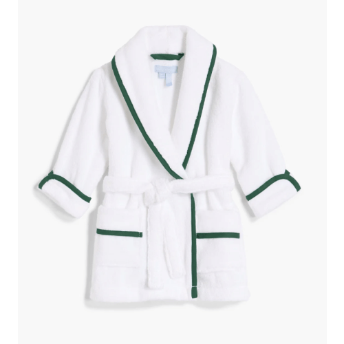 The Baby Hotel Robe - White/Green