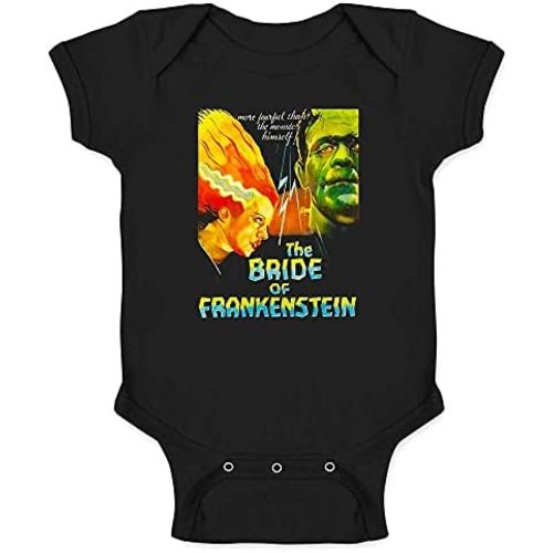 Pop Threads Bride of Frankenstein Classic Horror Movie Goth Infant Baby Boy Girl Bodysuit