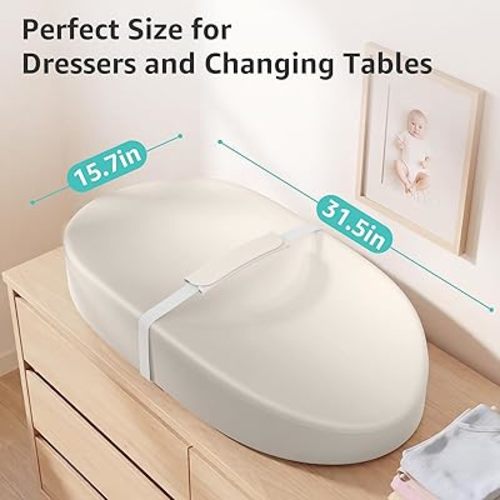 YENING Wipeable Changing Pad for Dresser Waterproof Leather Baby Diaper Changing Pads Washable Nursery Change Mat Beige