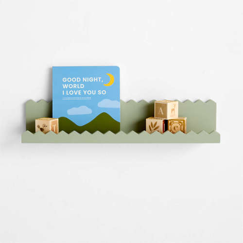 Sunny Zig Zag Sage Green Book Ledge Shelf