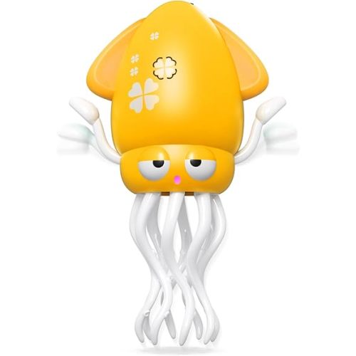 Yeaye Electric Magic Dancing Octopus, Crawling Baby Squid Toy, Infant Tummy Time Toys 3 4 5 6 7 Dancing Squid Toy with LED & Music Stress Relief Gift, Interactive Fun, Floor Games(Yellow)