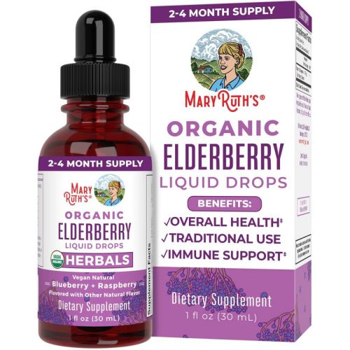 MaryRuth's Elderberry Drops, Blueberry Raspberry, Org, 1 oz