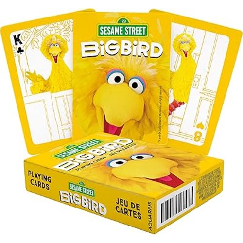 AQUARIUS Sesame Street Big Bird Playing Cards - Big Bird Themed Deck of Cards for Your Favorite Card Games - Officially Licensed Sesame Street Merchandise & Collectibles - Poker Size