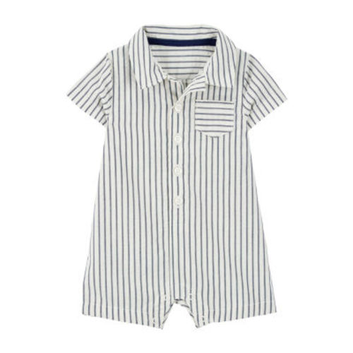 Carter's Baby Boys Short Sleeve Striped Romper