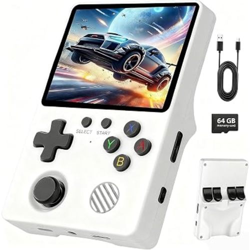 Retro Handheld Game Console with 20000+ Retro Games, 3.5" IPS Display, 64GB Storage, Real 3000mAh Battery, Portable Retro Game Console for Family and Friends (64, GB)