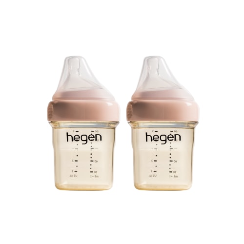 Hegen PCTO™ 150ml/5oz Feeding Bottle PPSU PINK 2-Pack with 2 x Slow Flow Nipple (1 to 3 months)