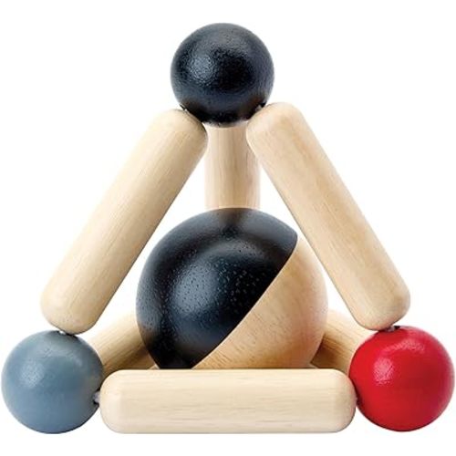 PlanToys® Wooden Triangle Clutching Toy Montessori Infant Grasping Sensory