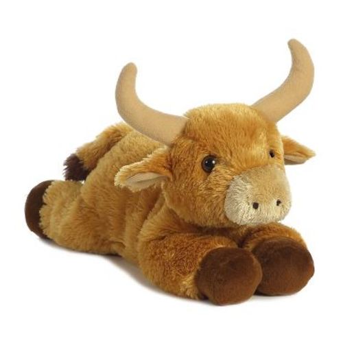 Aurora Medium Toro Bull Flopsie Adorable Stuffed Animal Brown 12"