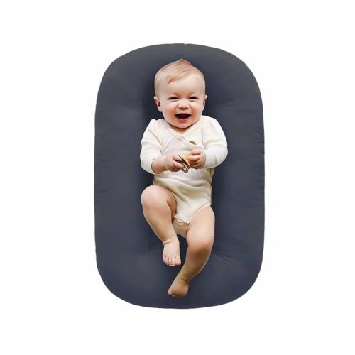 Baby Lounger - Baby Lounger for Newborn, Breathable & Soft Baby Nest Cover Co for Baby 0-12 Months, Baby Essentials Gifts, Portable Infant Lounger, Baby Snuggle Lounger Me (Dark Gray 2)