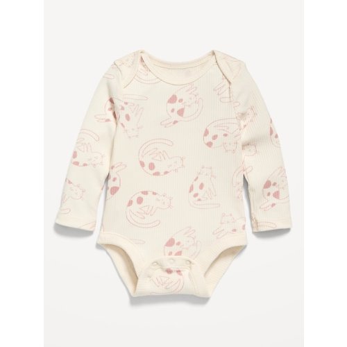 Printed Long-Sleeve Ribbed Bodysuit for Baby