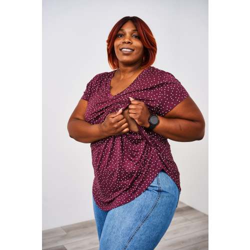 Printed V-Neck Boyfriend Nursing Tee