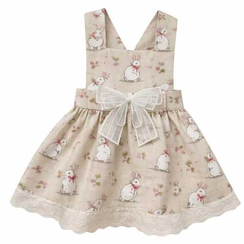 Baby Girl Easter Dress – Bunny Print Outfit – Toddler Spring Dress