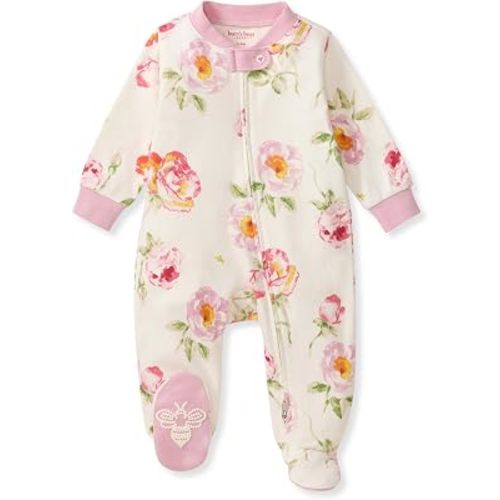 Amazon.com: Burt's Bees Baby Girls' Organic Cotton, Sleep and Play Footed Pajamas | Easy zip front PJs feature a 2-way zipper to ensure newborns have a restful nights sleep: Clothing, Shoes & Jewelry